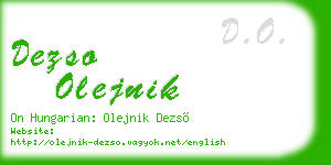 dezso olejnik business card